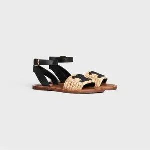 ★関税込み★ Celine Lympia Sandal CELINE LYMPIA SANDAL IN TRIOMPHE MACCRAMÉ COTTON & CALFSKIN